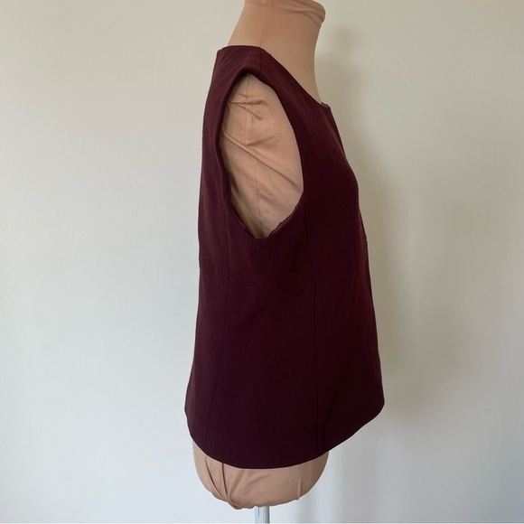 Prada Burgundy Virgin Wool Crew Neck Sleeveless Slim Fit Top Size IT 44 US 8 - Picture 7 of 12
